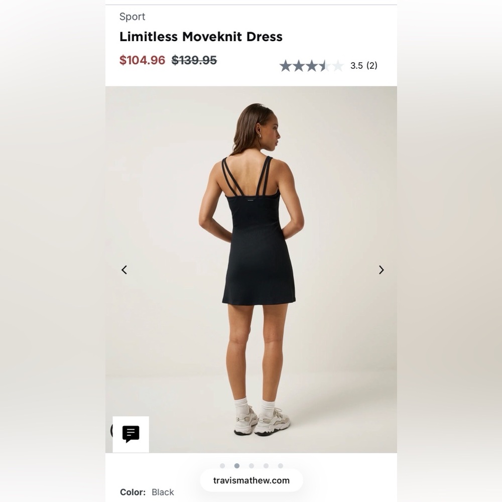 Travis Mathew Limitless Moveknit Dress NWT Size Small BLACK 🖤🏌🏽‍♀️